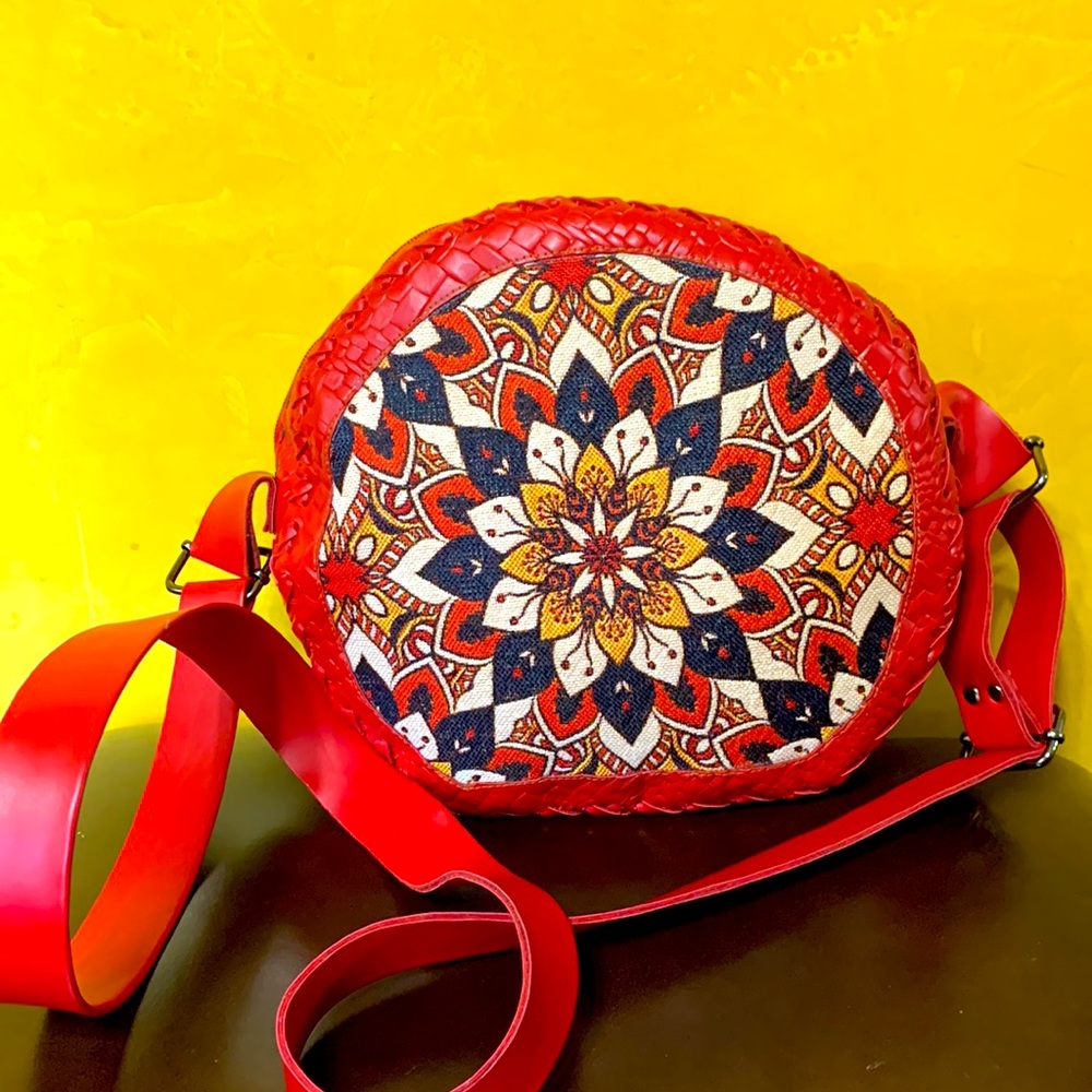 Leather and canvas bag